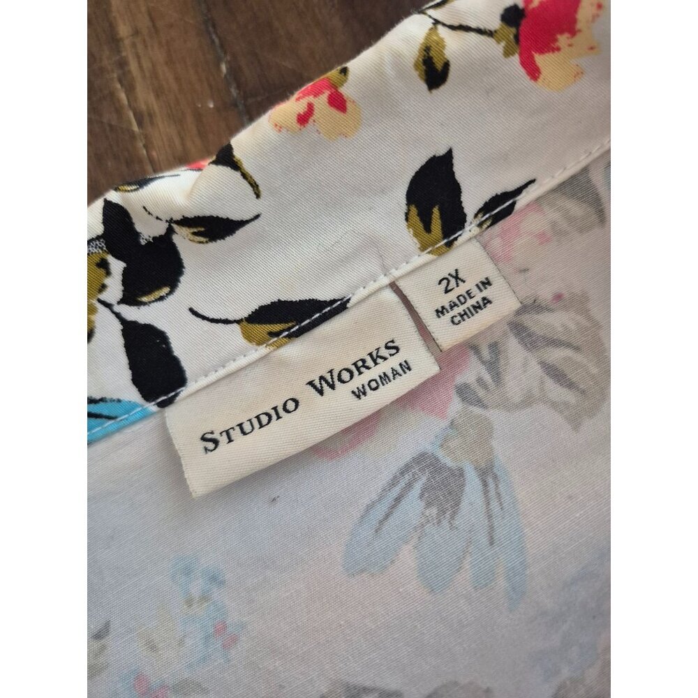 Studio Works Floral Print Lightweight Jacket size 2X - Picture 2 of 5
